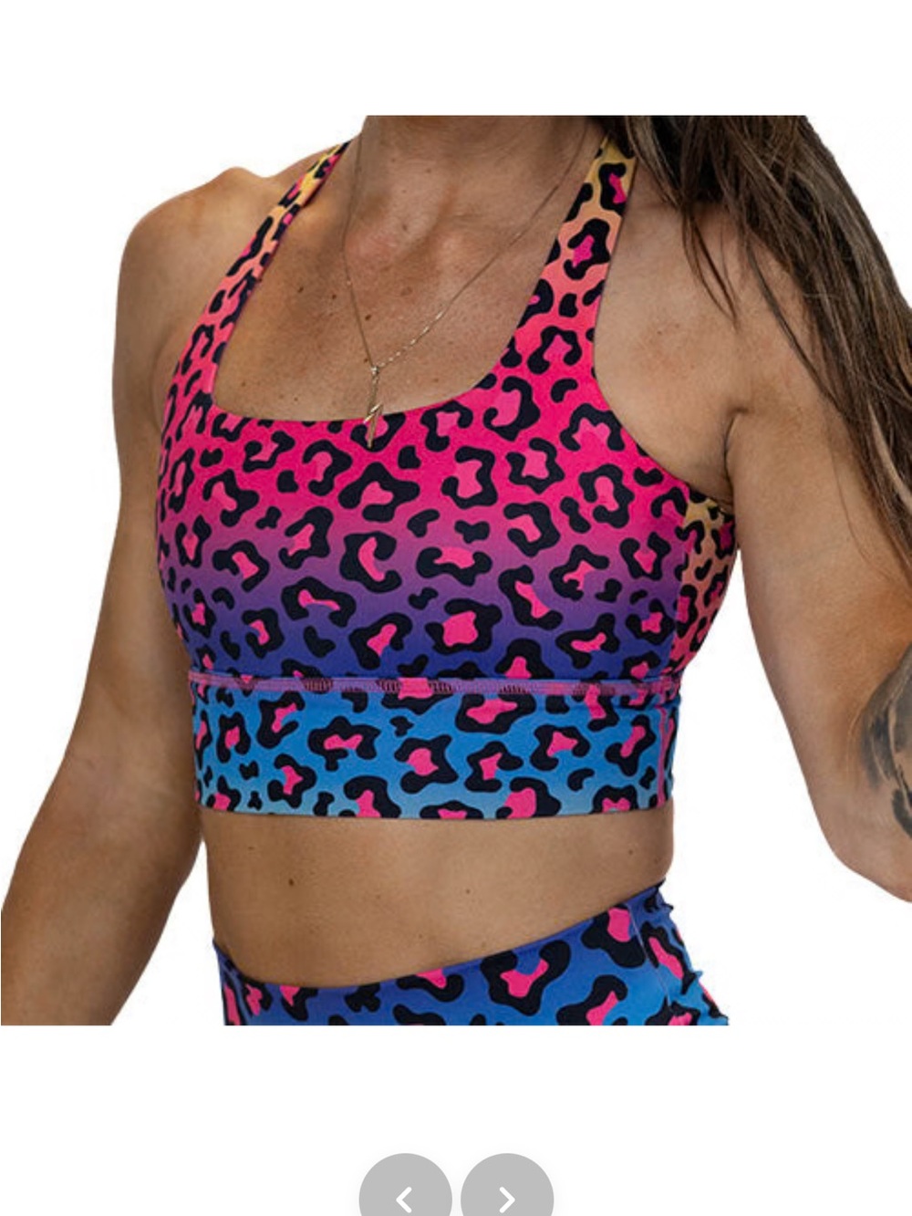 ISO for CVG Rainbow Leopard Sports Bra size Large or Medium.
